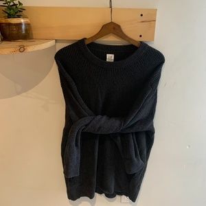 Charcoal grey cable knit sweater
